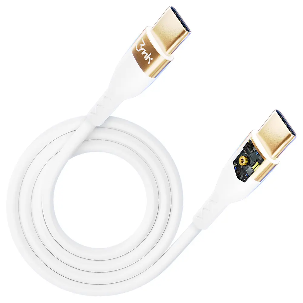 Accessories - 3mk Hyper Silicone Cable C to C 2m 100W White (3).webp