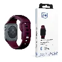 Թևնոց 3mk Silicone Watch Strap for Apple 42/44/45/49 mm Mulberry - 5783