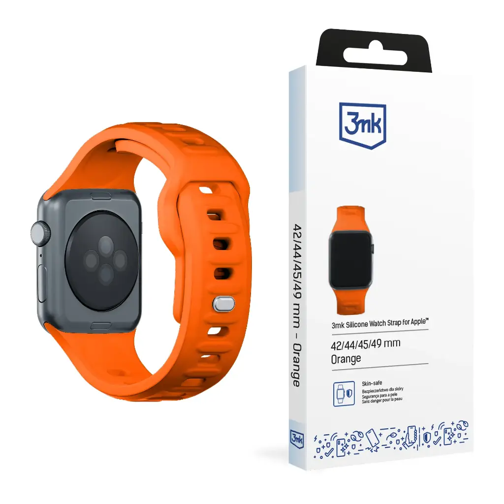 [20060011] Թևնոց 3mk Silicone Watch Strap for Apple 42/44/45/49 mm Orange - 5813