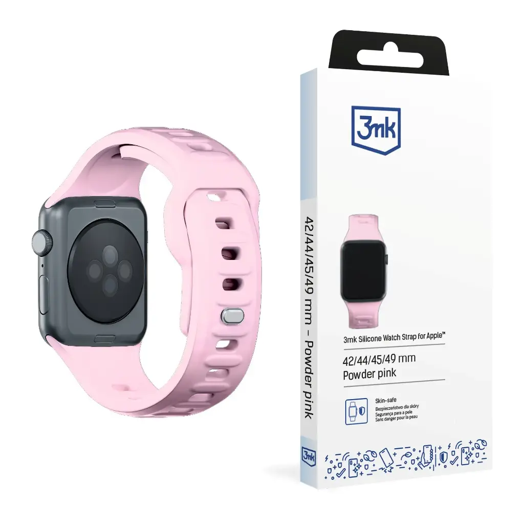[20060012] Թևնոց 3mk Silicone Watch Strap for Apple 42/44/45/49 mm Powder Pink -5820