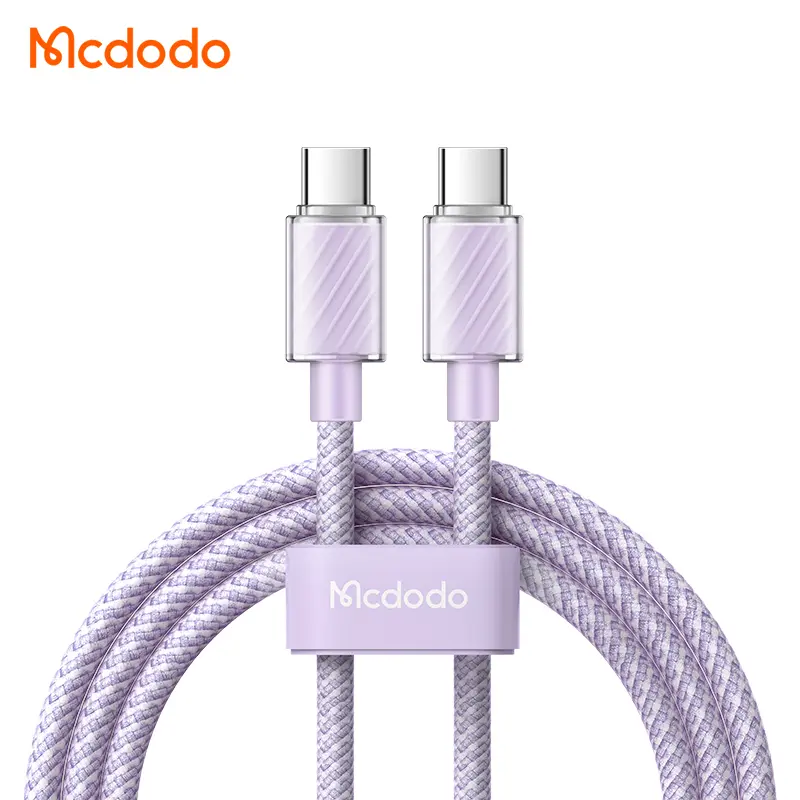 Լիցքավորման լար McDodo 100W Type-C to C Transparent Cable 1.2m purple CA-3672