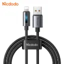 Լիցքավորման լար McDodo USB-A to Lightning Cable with Breathing Light 1.2m Black -5660