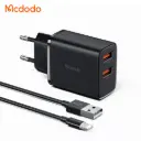 Լիցքավորիչ McDododo 12W 2A Charger + A to L cable 1m Black CH-5071