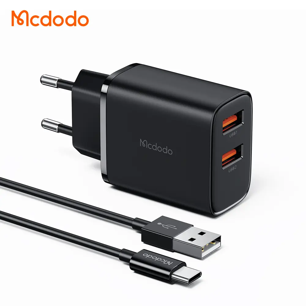 Լիցքավորիչ McDododo 12W 2A Charger + A to C cable 1m Black CH-5072