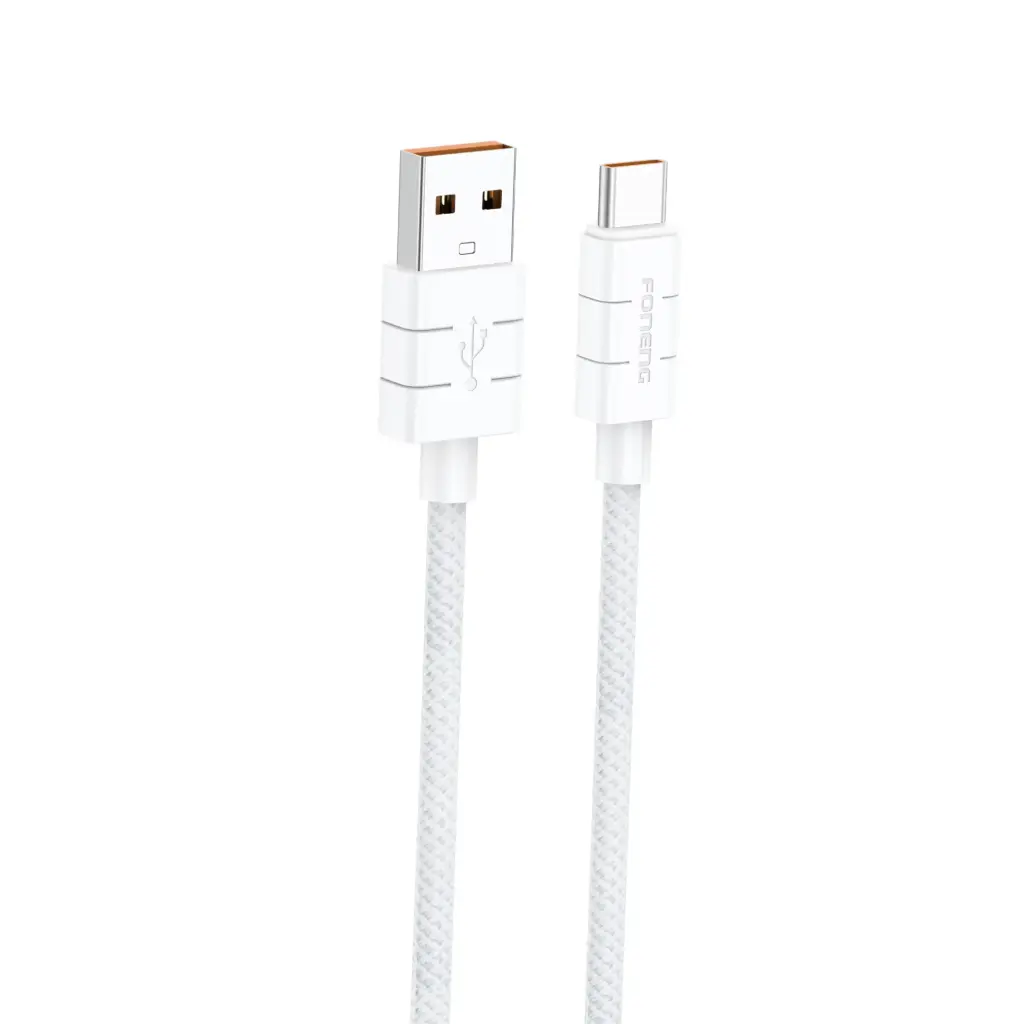 Լիցքավորման լար Foneng XS02 1.2M Braided 3A Type-C White - 2141