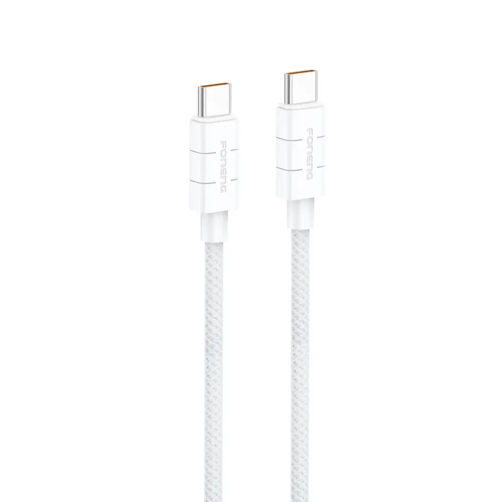 Լիցքավորման լար Foneng XS02 1.2M Braided 60W Type-C to C White - 2172