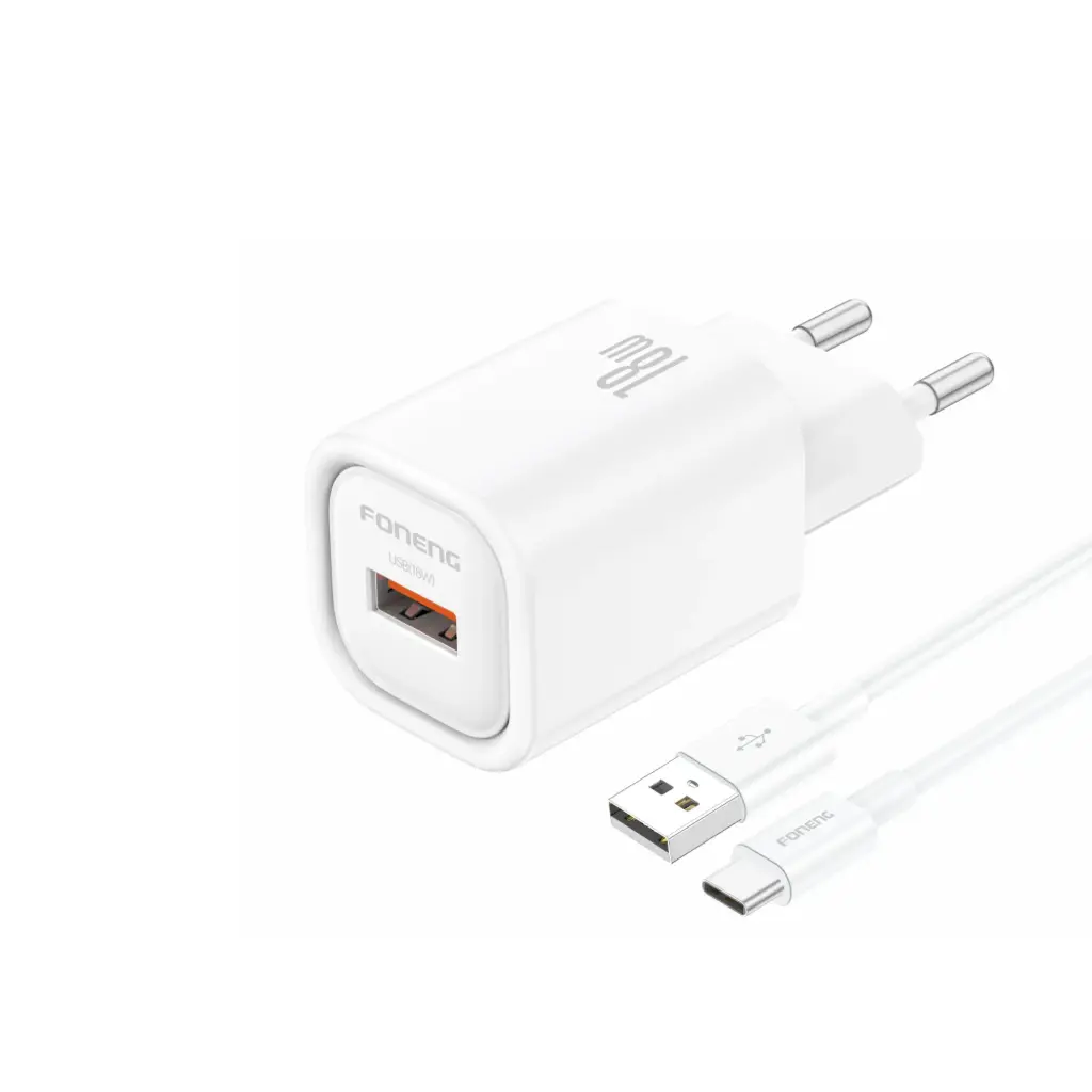 Լիցքավորիչ Foneng EU68 USB-A 18W + Type -C White - 5159