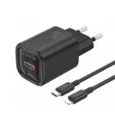 Լիցքավորիչ Foneng EU70 A+C 2-Port PD20W + Type-C to C Black - 3476
