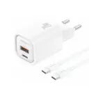 Լիցքավորիչ Foneng EU71 A+C 2-Port GaN PD30W + Type-C to C White - 3407