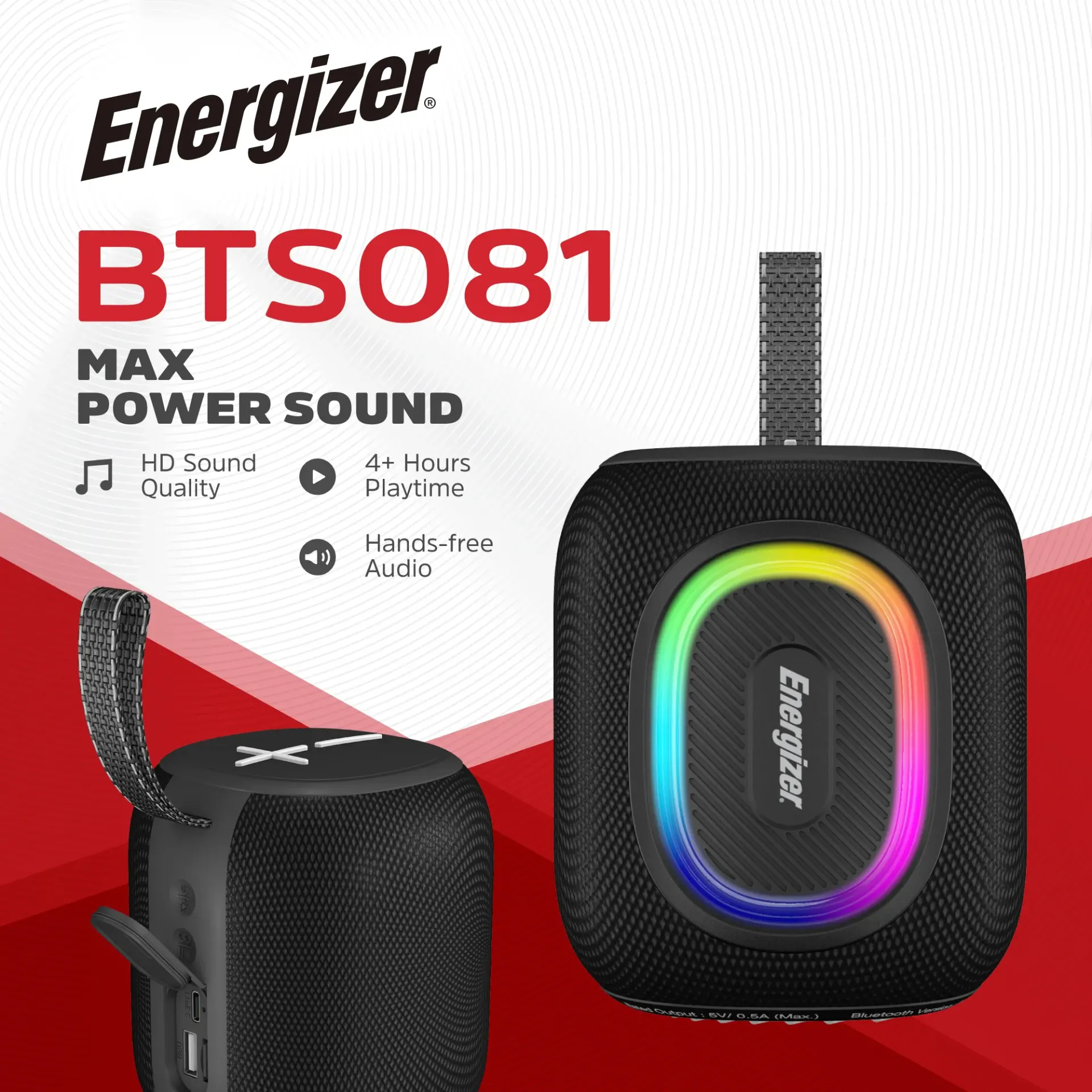 [30030014] Բարձրախոս Energizer Audio BTS081 8W 1200mAh Black