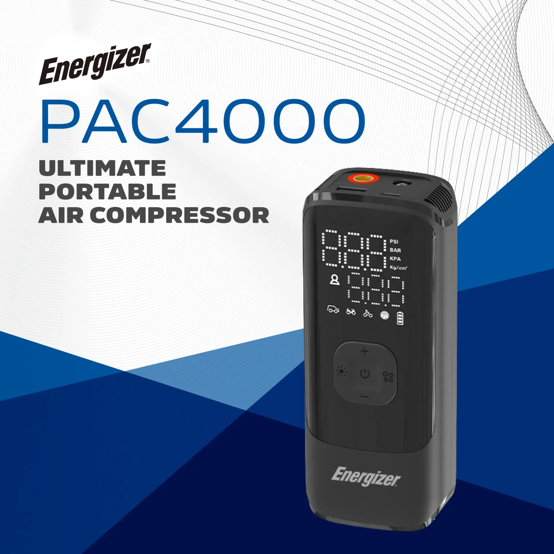 Օդամղիչ Energizer Automotive Air Comp. PAC4000 150PSI (Max) Black