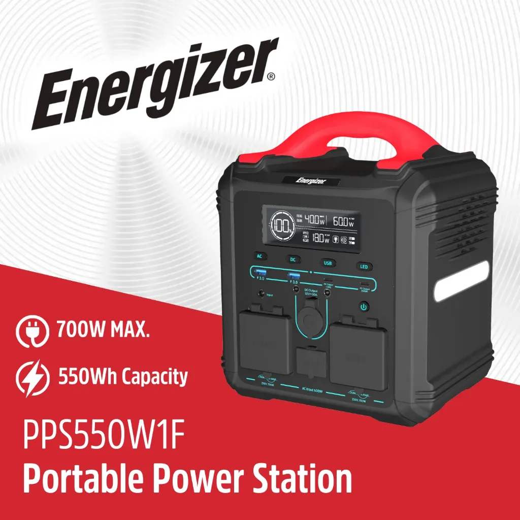Շարժական էլեկտրակայան Energizer PPS PPS550W1F 551.25Wh Peak 1400W  Black/Red