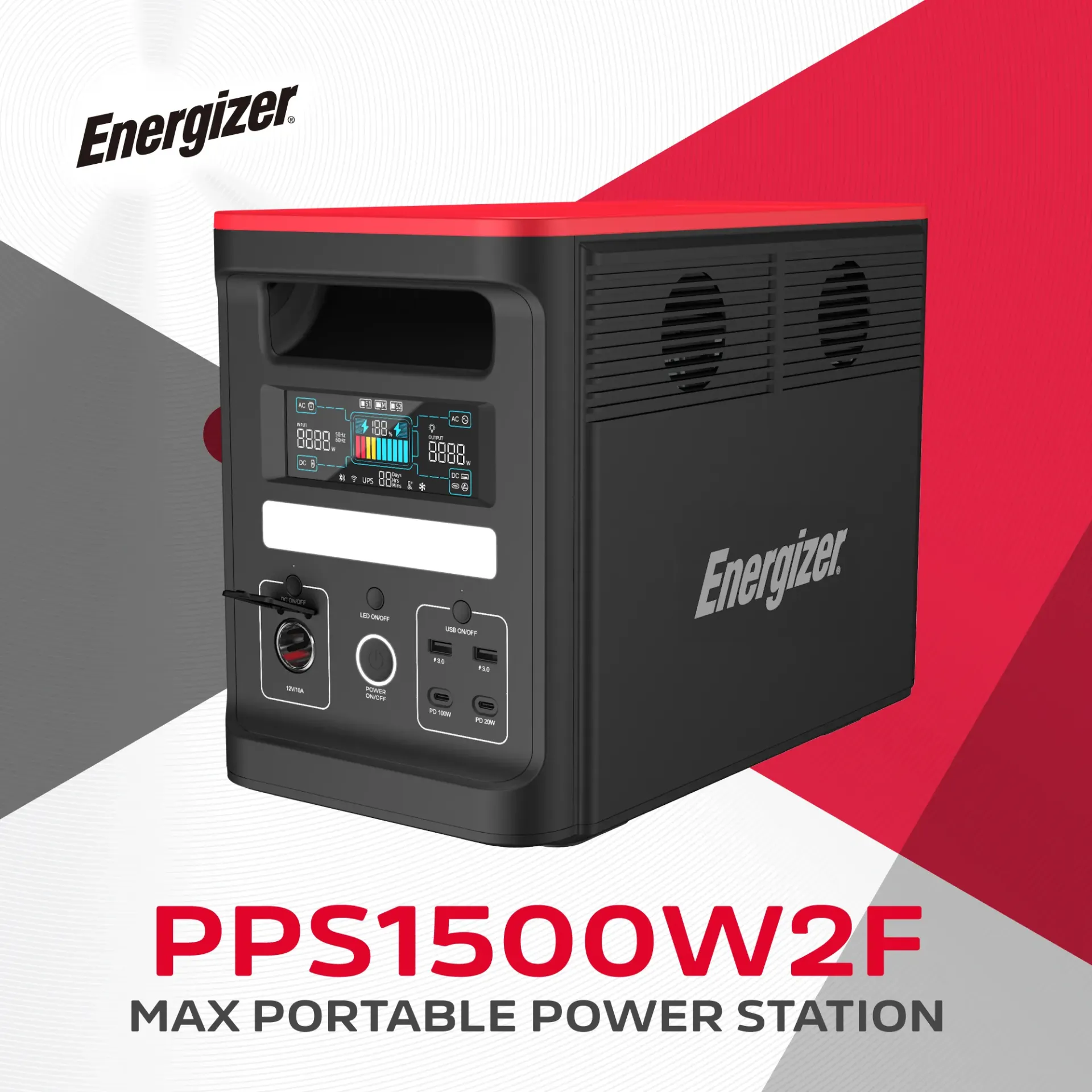 [80010004] Շարժական էլեկտրակայան Energizer PPS1500W2F 1536Wh, Peak 2700Wh