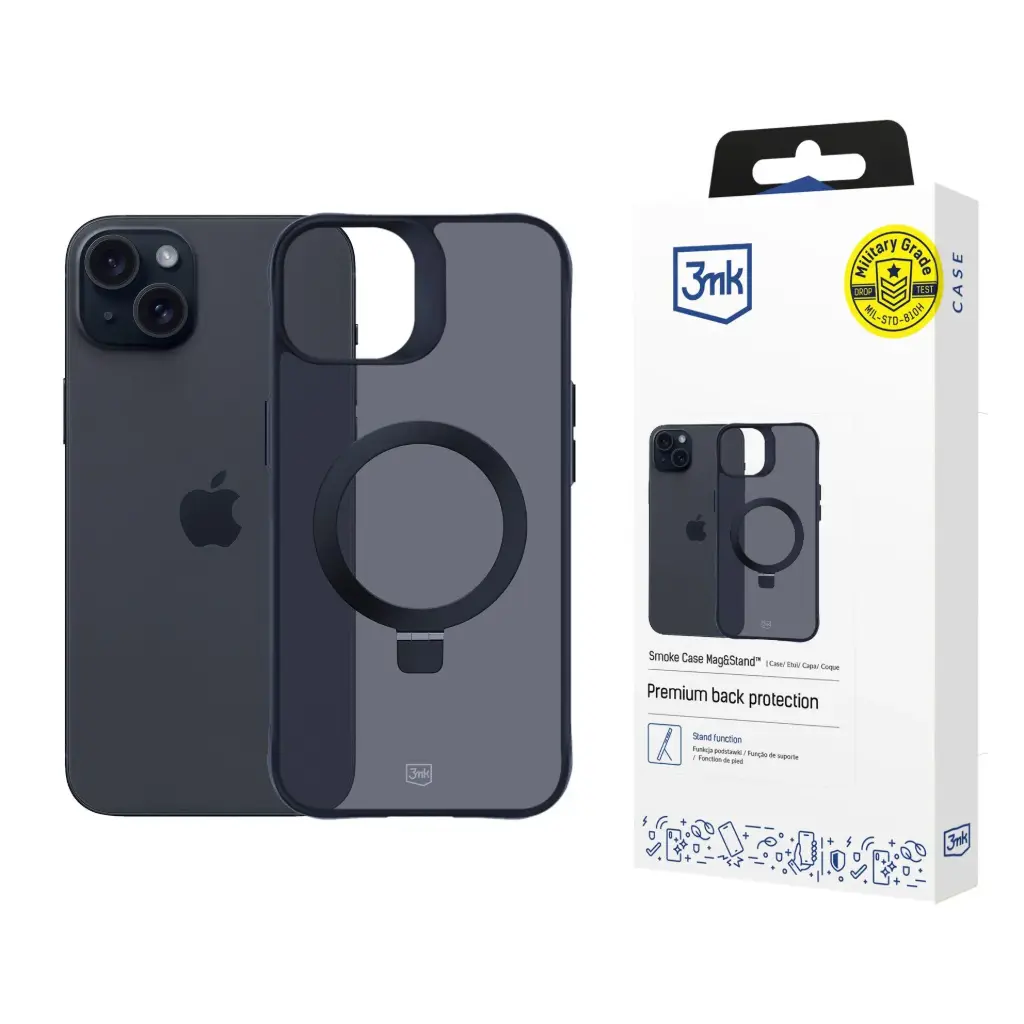 [20050122] Պատյան Apple iPhone 15 plus - 3mk Smoke Case Mag&Stand - 7180