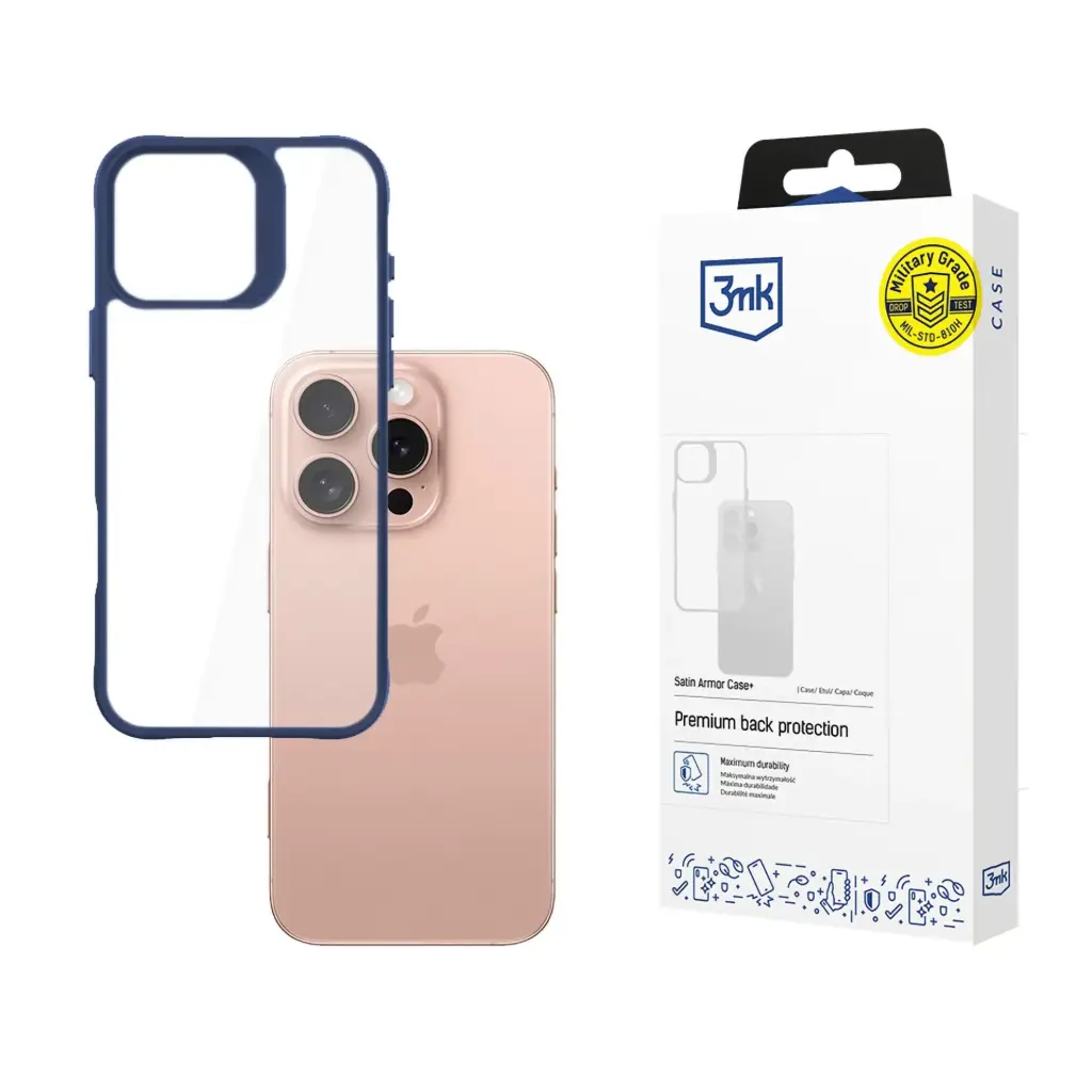 [20050144] Պատյան Apple iPhone 16 Pro - 3mk Satin Armor Case+ Blue - 2666