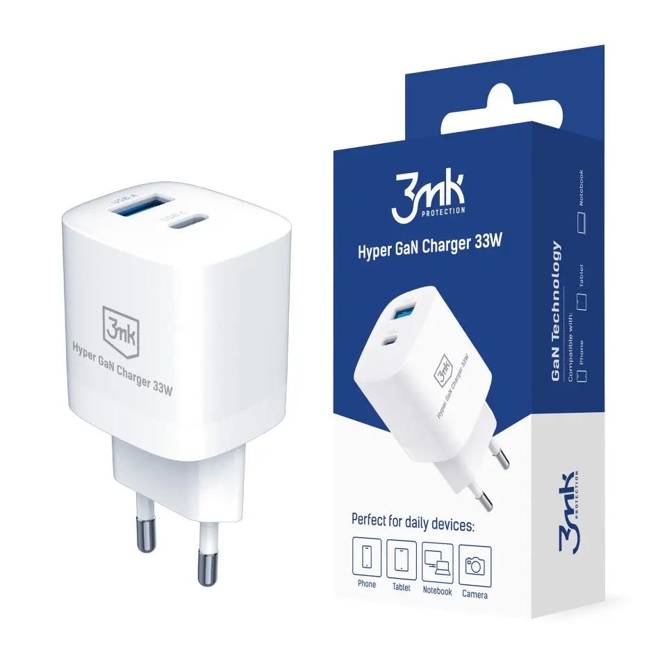 Լիցքավորիչ 3MK Hyper GaN Charger 33W White - 3049