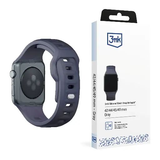 [20060005] Թևնոց  3mk Silicone Watch Strap for Apple 42/44/45/49 mm Gray - 5769