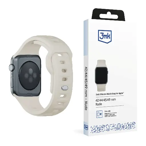 [20060010] Թևնոց 3mk Silicone Watch Strap for Apple 42/44/45/49 mm Nude - 5790