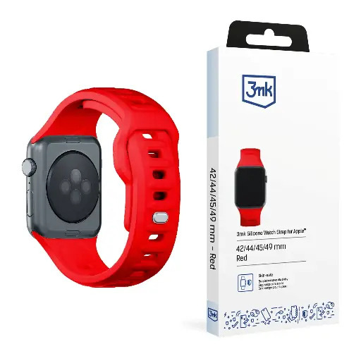 [20060013] Թևնոց 3mk Silicone Watch Strap for Apple 42/44/45/49 mm Red - 5837