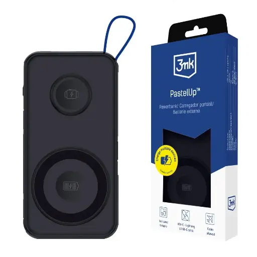 [20030010] Արտաքին Մարտկոց 3mk PastelUp 10,000mAh 22.5W USB 1A1C-Black