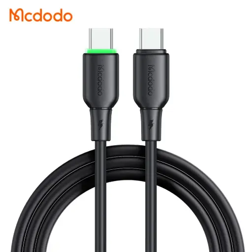 [20020031] Լիցքավորման լար McDododo 65W Type-C to C Cable  with LED Light 1.2m black CA-4771