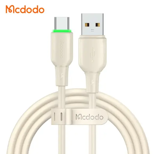 [20020032] Լիցքավորման լար McDododo Type-C 6A Cable with LED Light 1.2m beige CA-4750