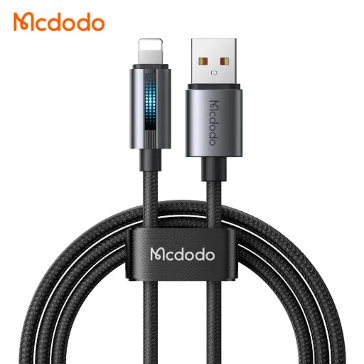 [20020063] Լիցքավորման լար McDododo USB-A to Lightning Cable With Breathing Light 1.2m Black -5660