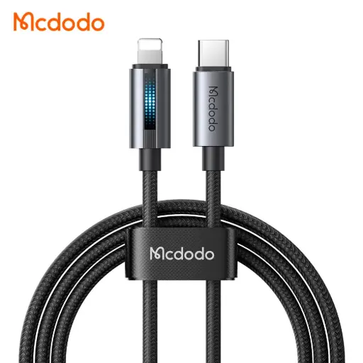 [20020011] Լիցքավորման լար McDododo USB-C to Lightning 36W Cable With Breathing Light 1.2m black CA-5710