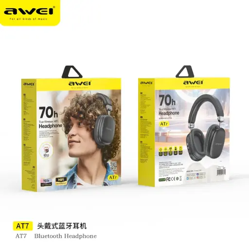 [30040001] Անլար Ականջակալ AWEI AT7 Black