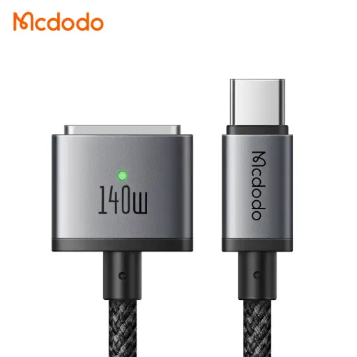 [20020050] Լիցքավորման լար McDododo 140W USB-C to Magsafe 3 Magnetic Cable with LED 2m black CA-1470