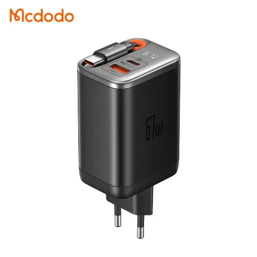 [20010019] Լիցքավորիչ McDododo 67W 1C+1A Digital Display GAN Built-in 65cm retra CH-4100