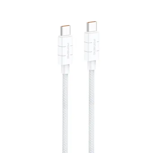 [20020072] Լիցքավորման լար Foneng XS02 1.2M Braided 60W Type-C to C White - 2172