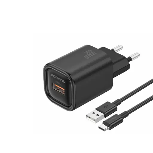 [20010023] Լիցքավորիչ Foneng EU68 USB-A 18W + Type -C Black - 5142