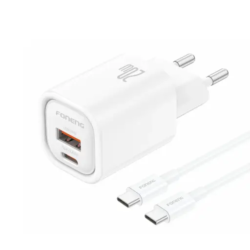 [20010024] Լիցքավորիչ Foneng EU70 A+C 2-Port PD20W + Type-C to C White - 3469