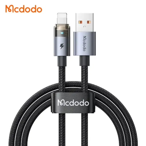 [20020081] Լիցքավորման լար Lightning Trsp Cable with Light black 1.2m CA-6910