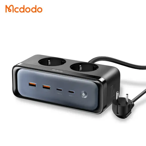 [20010029] Երկարացման լար 70W 2C+2A+2AC GAN Lightning Protection Power Strip black CH-4610
