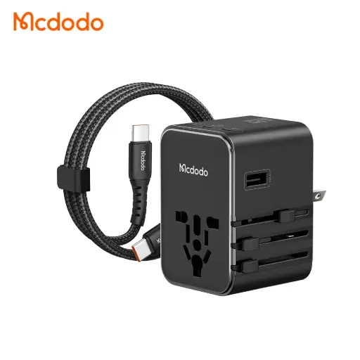 [20010030] Լիցքավորիչ ճամփորդական 45W 3C+1A UTA (UK/US/EU)+60W C to C cable black 1m CP-3270