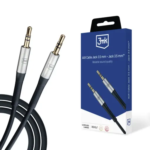 [20020056] Լիցքավորման լար 3mk AUX Cable Jack 3.5 mm - Jack 3.5mm - 8771