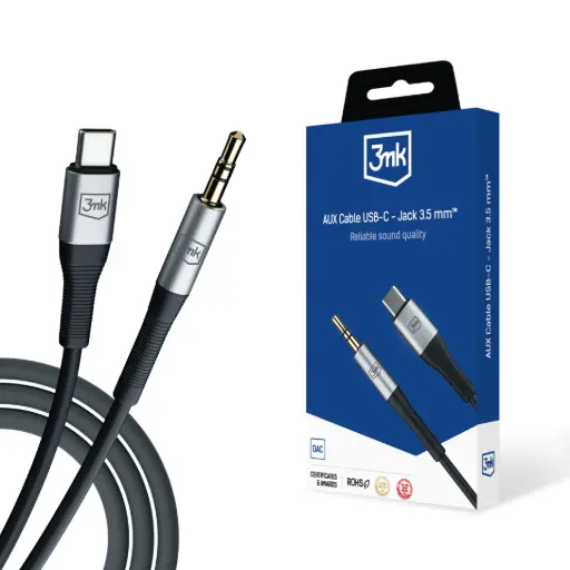 [20020057] Լիցքավորման լար 3mk AUX Cable USB - C- Jack 3.5mm - 8788