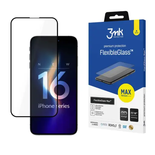 [90060005] Պաշտպանիչ ապակի 3mk FlexibleGlass Max Black Apple iPhone 16 Pro Max - 7852
